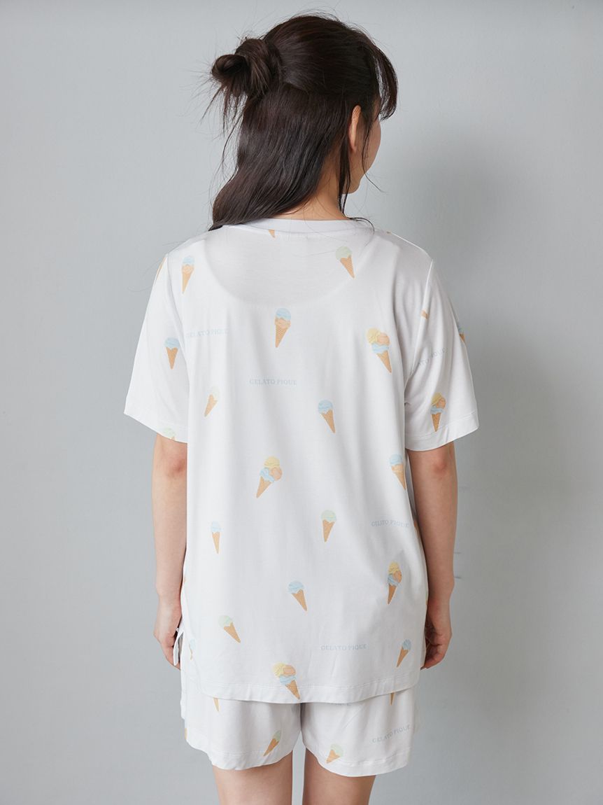 接触冷感】プレイフルアイス柄Tシャツ(カットソー・Tシャツ