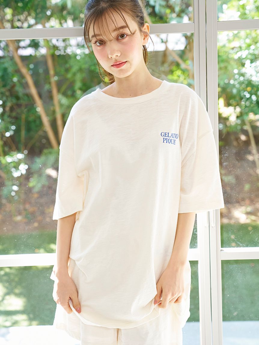 【COOL】しろくまワンポイントTシャツ＆ショートパンツSET ONLINE限定】【接触冷感】ベアワンポイントTシャツ&ストライプ