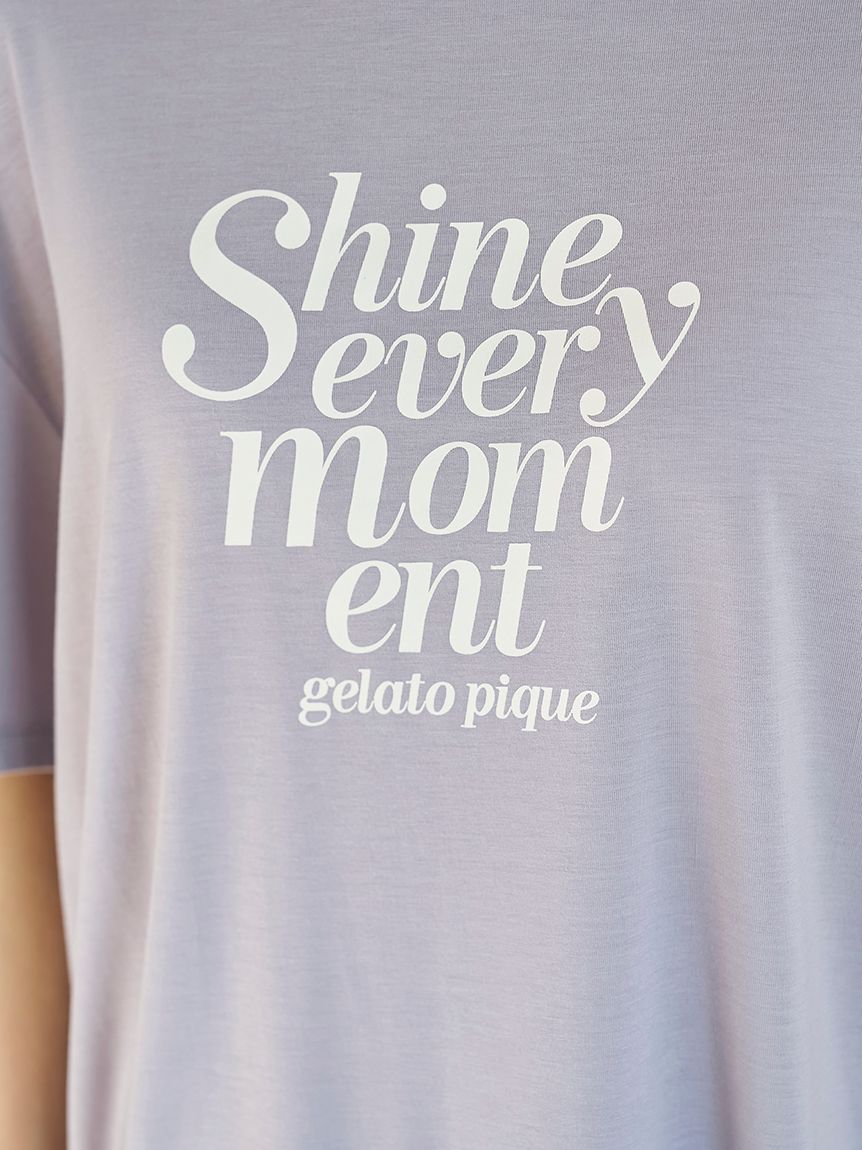 接触冷感】カラフルレーヨンロゴTシャツ&ショートパンツセット