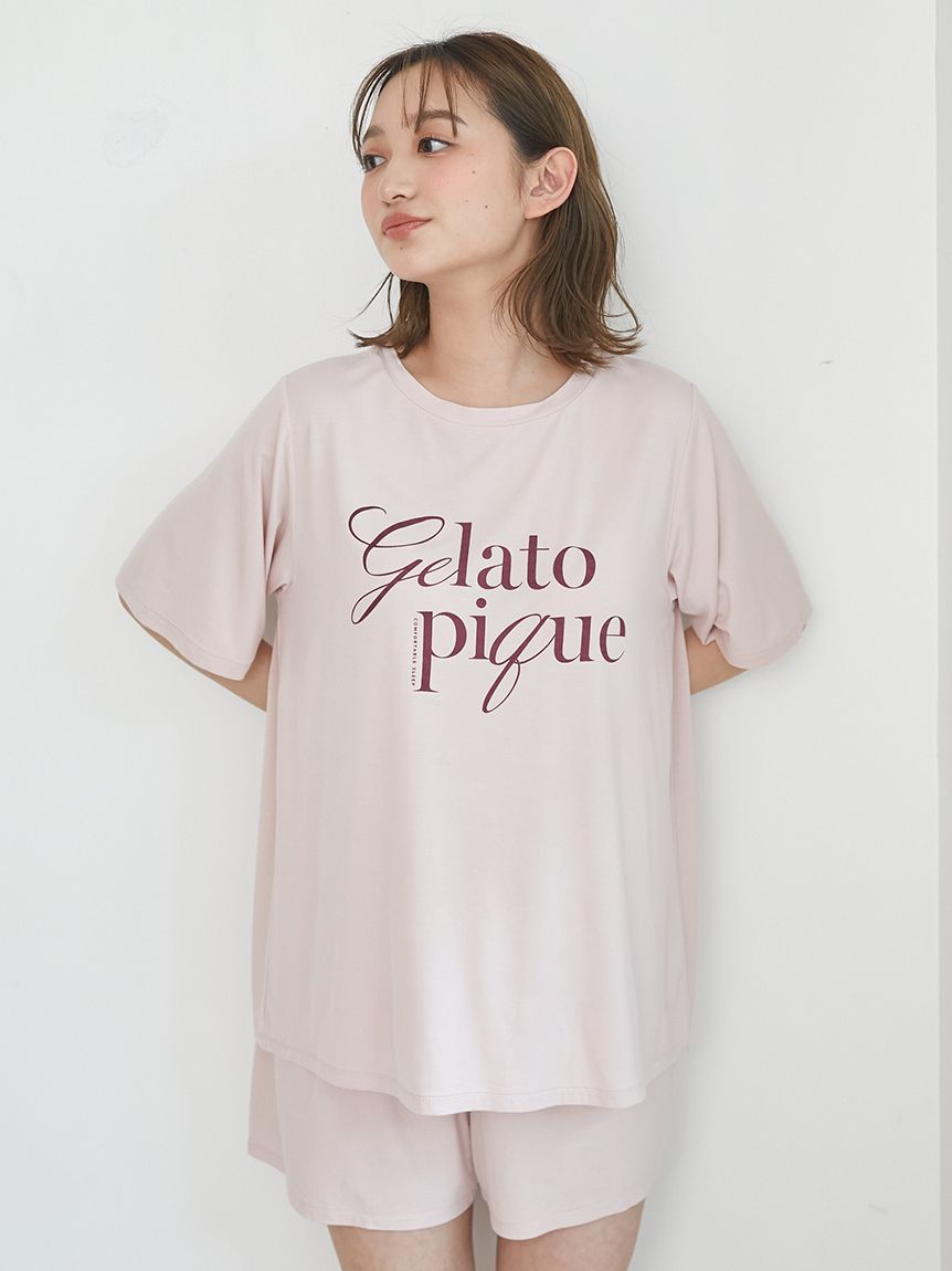 接触冷感】レーヨンロゴTシャツ(カットソー・Tシャツ)｜ルーム