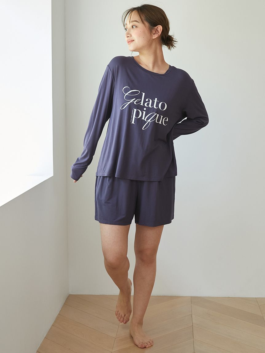 熱販売 接触冷感】レーヨンロゴロンT(カットソー・Tシャツ)｜ルーム ルームウェア・パジャマ