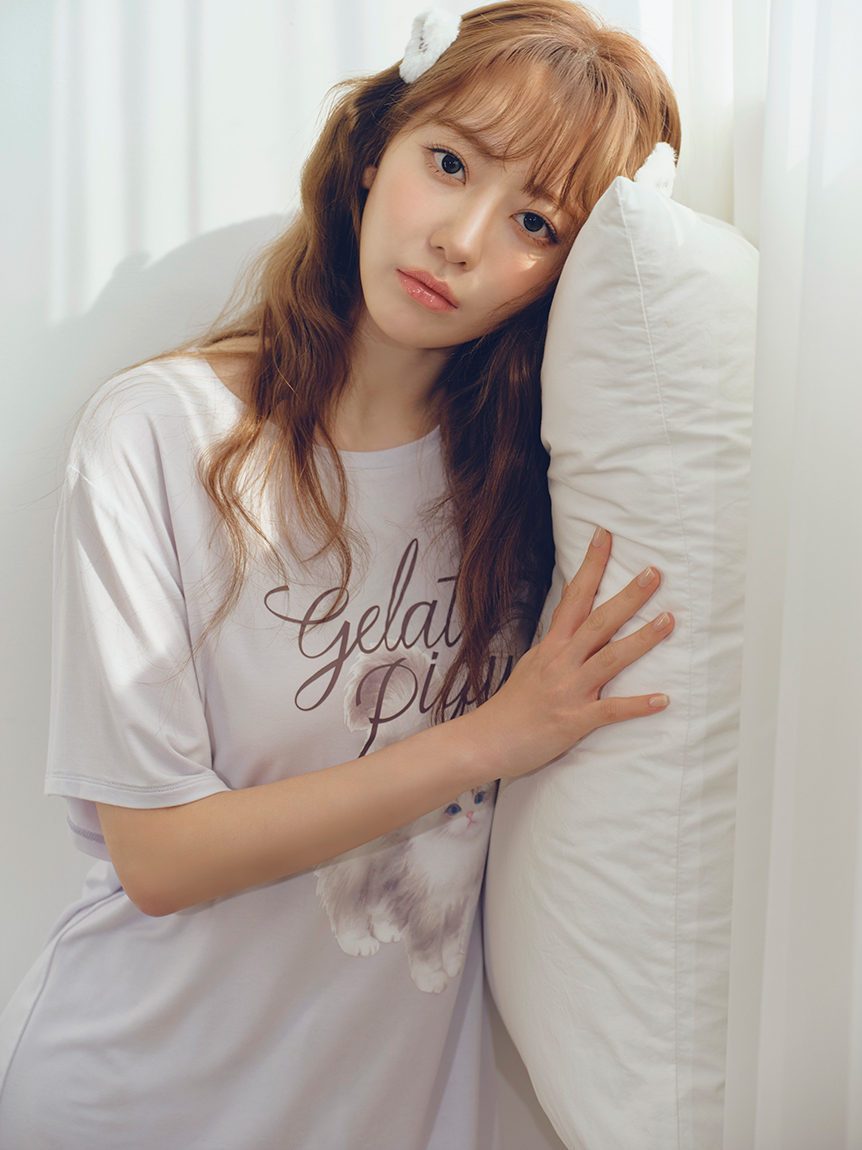 ONLINE限定】CAT柄ワンポイントTシャツ&ショートパンツセット