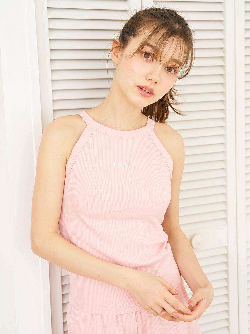品質保証 リブタンクトップ&ショートパンツセット(ショートパンツ ルームウェア・パジャマ