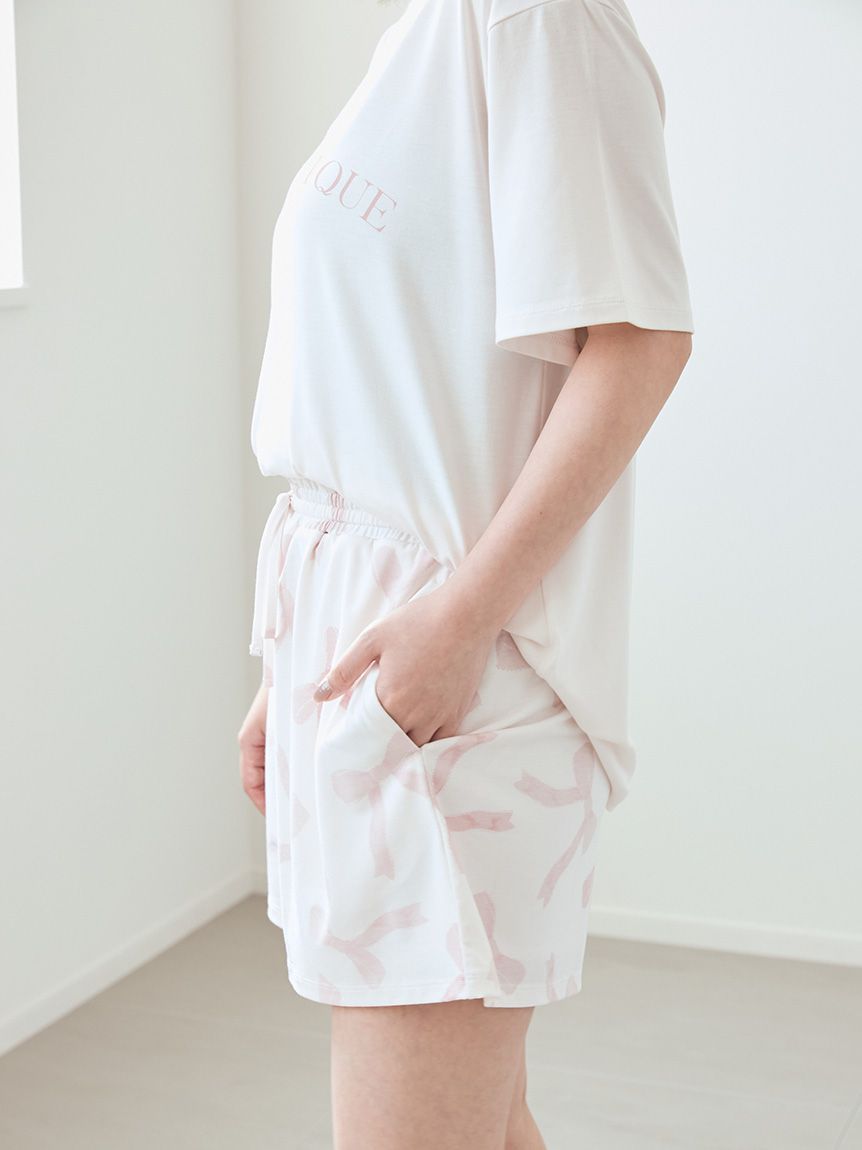 接触冷感】モチーフ4柄ワンポイントTシャツ&ショートパンツ