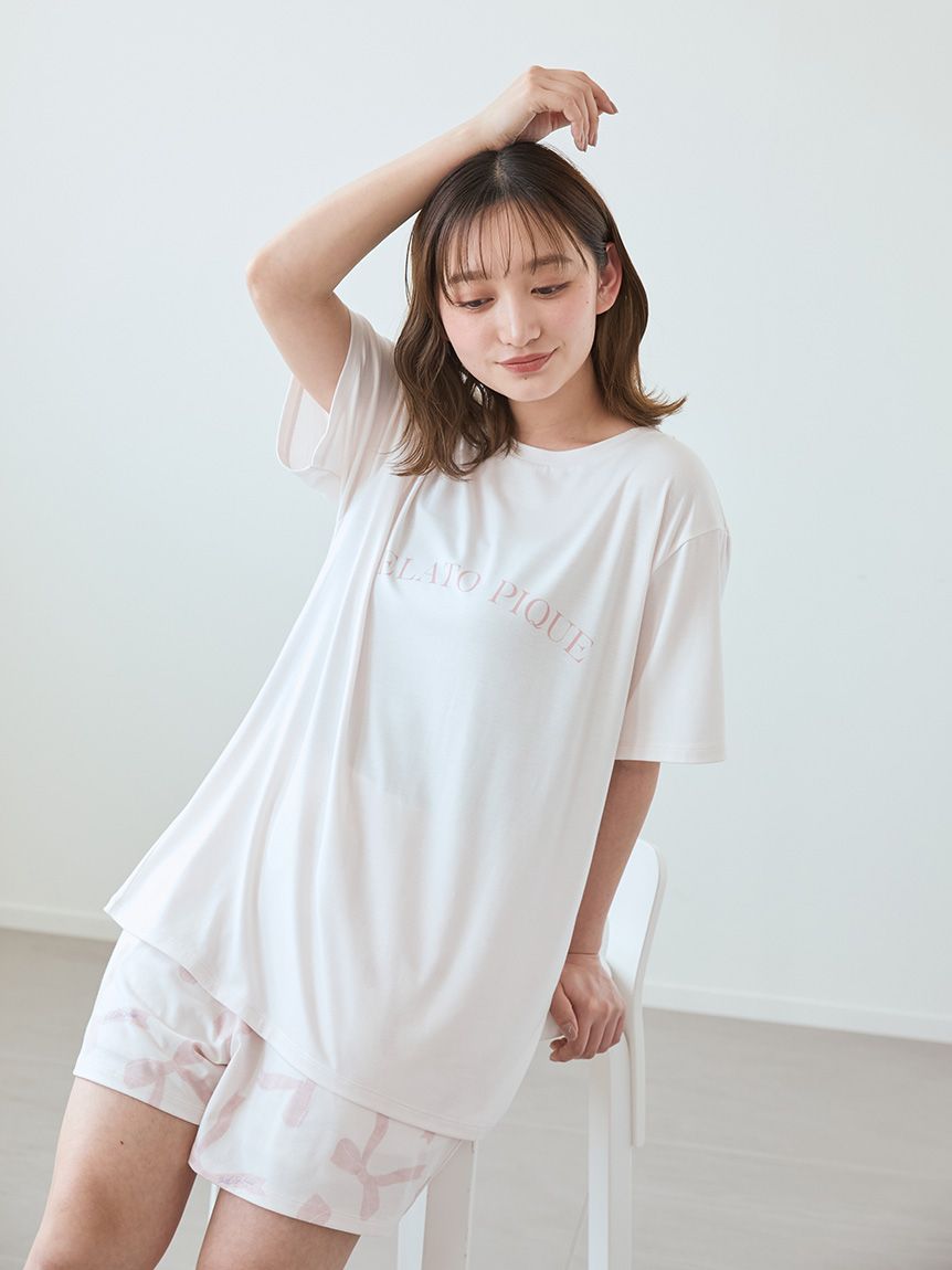 接触冷感】モチーフ4柄ワンポイントTシャツ&ショートパンツ
