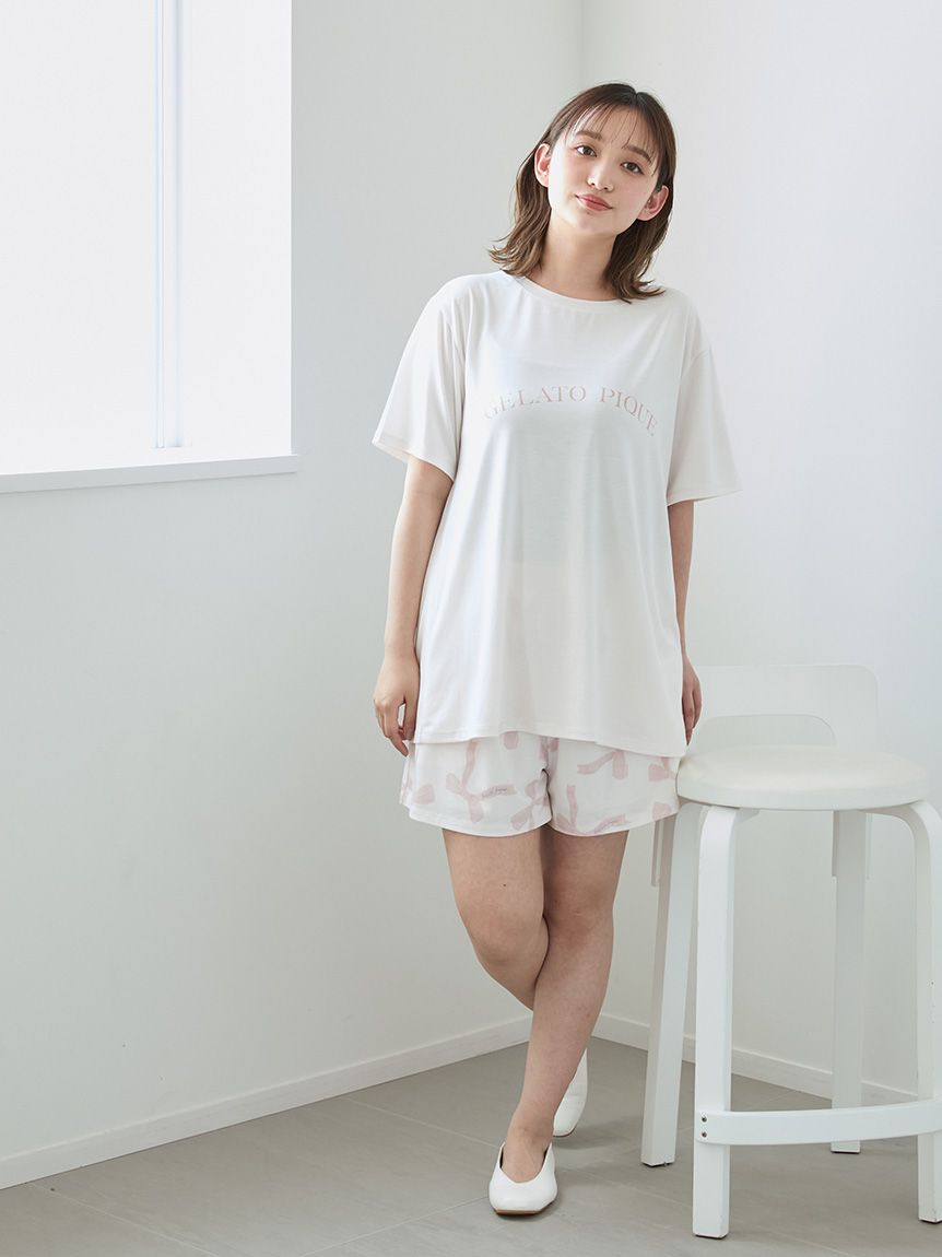 接触冷感】モチーフ4柄ワンポイントTシャツ&ショートパンツ