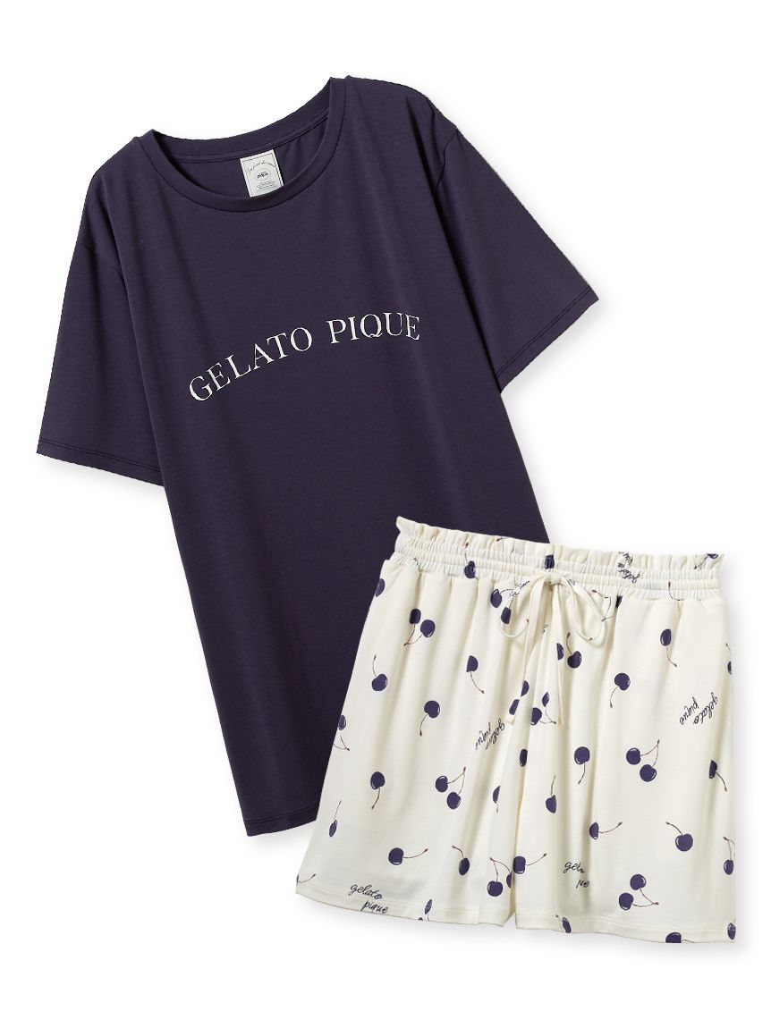 接触冷感】モチーフ4柄ワンポイントTシャツ&ショートパンツ