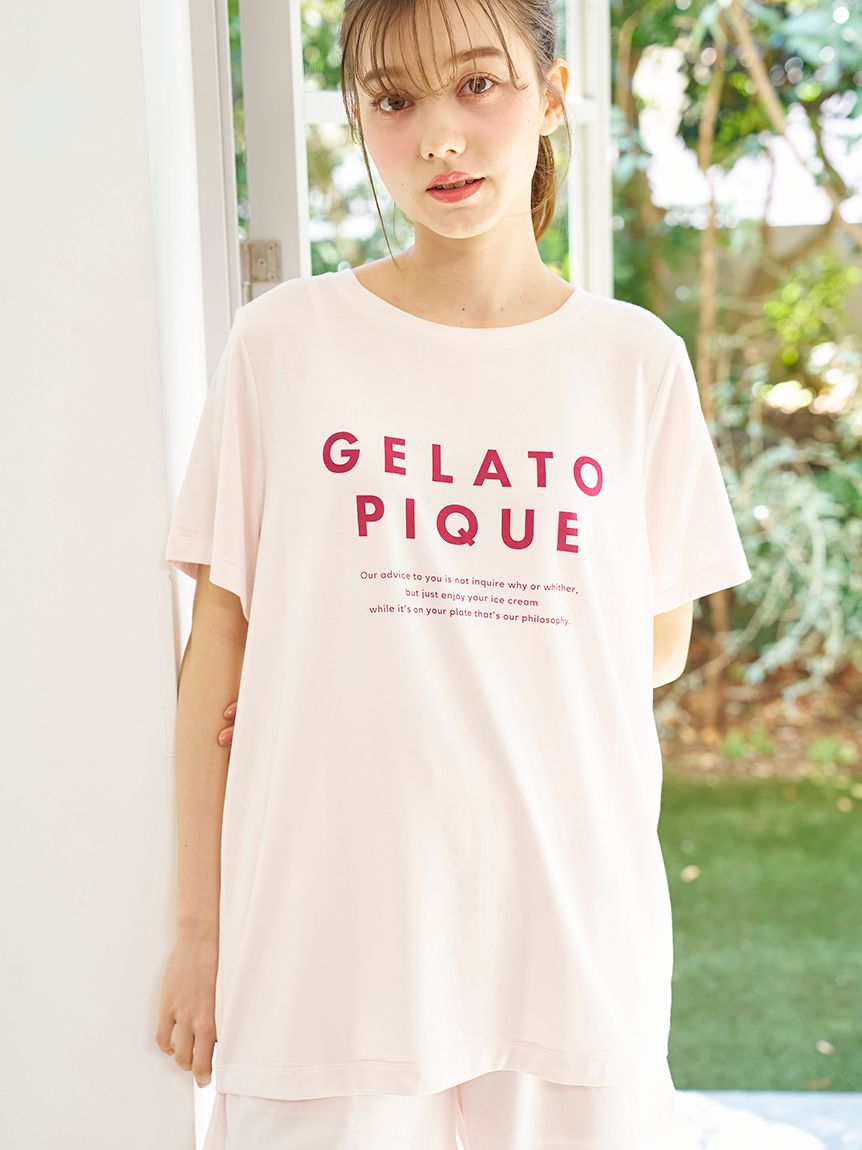 接触冷感】COOLレーヨンロゴTシャツ(カットソー・Tシャツ