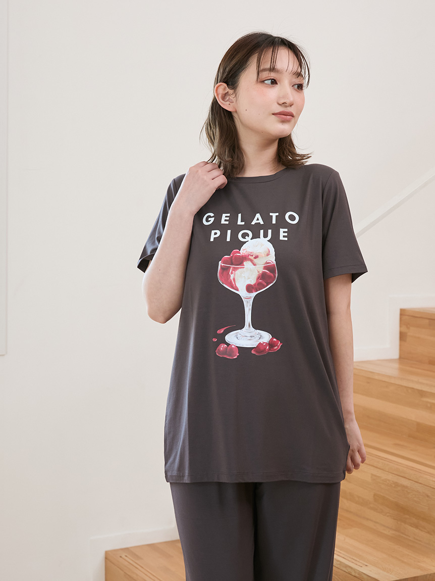接触冷感】COOLレーヨンデザートロゴTシャツ(カットソー・T