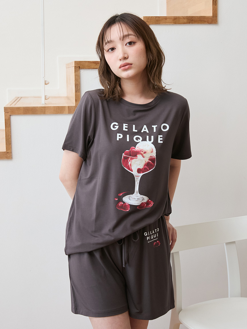 接触冷感】COOLレーヨンデザートロゴTシャツ(カットソー・T