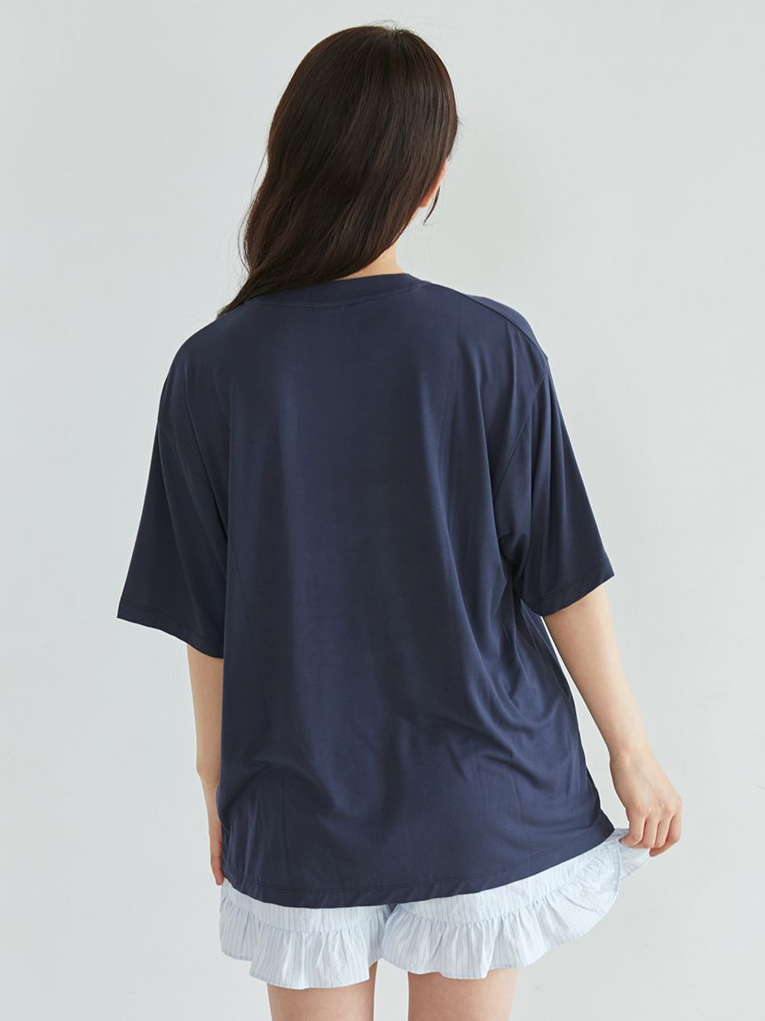 ONLINE限定】ベアワンポイントTシャツ&ストライプショートパンツ