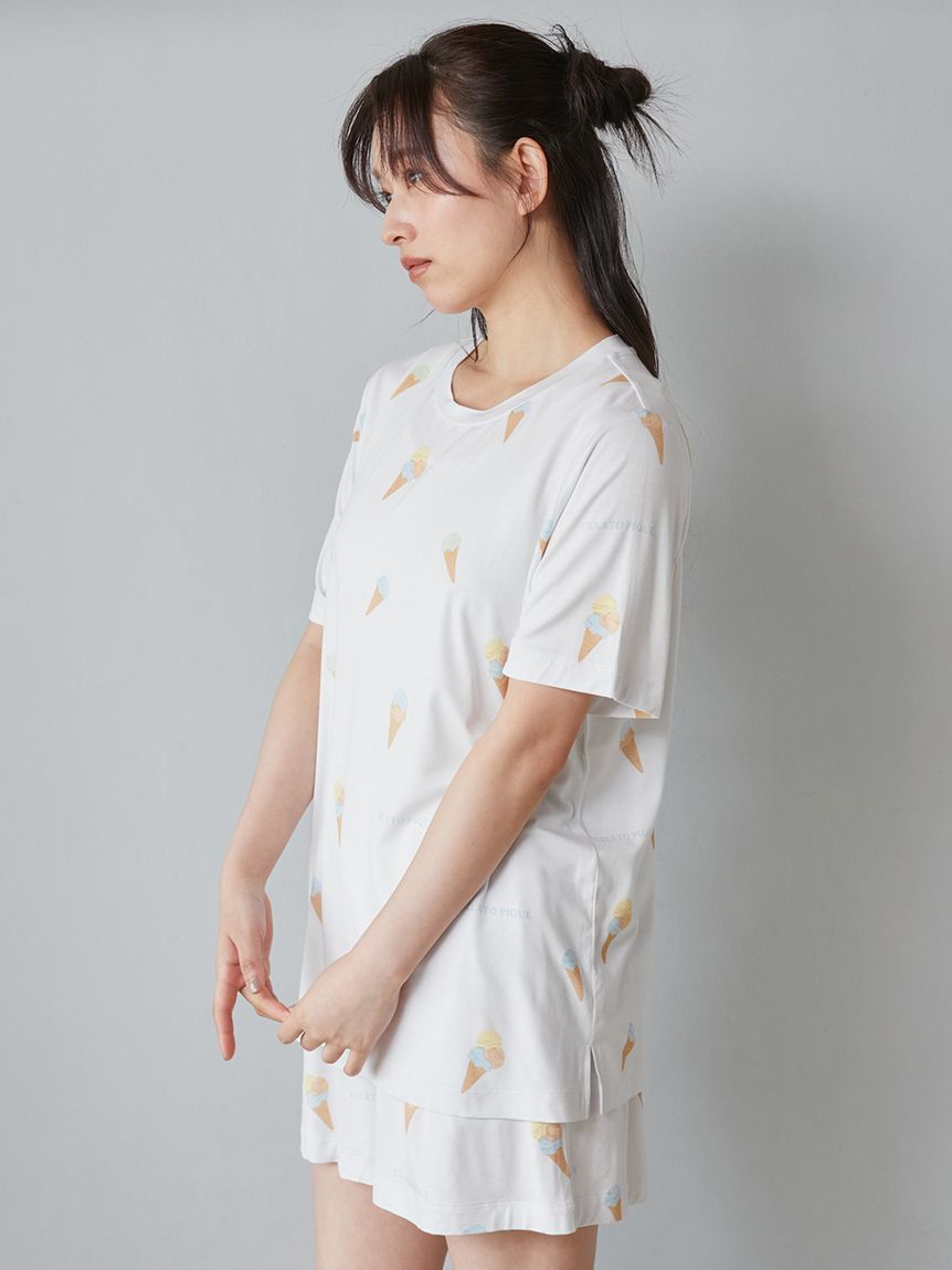 ラッピング済み】【接触冷感】プレイフルアイス柄Tシャツ