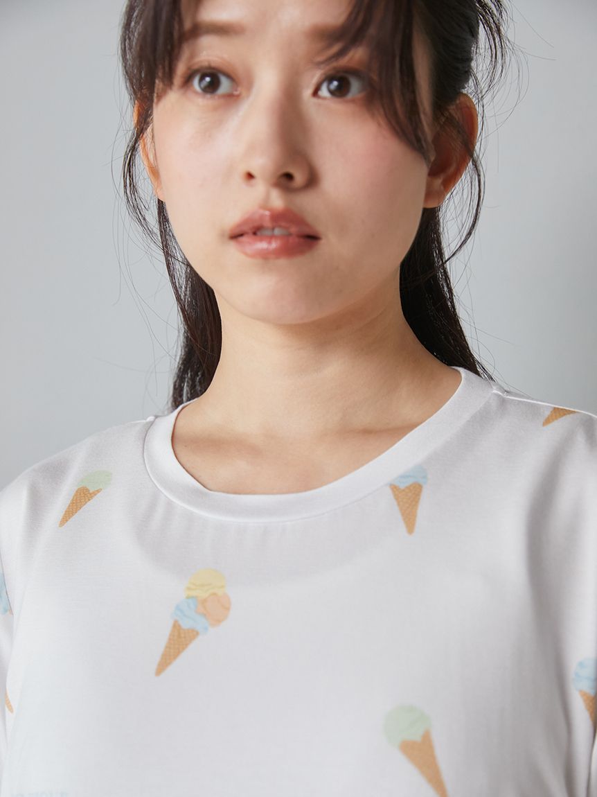 ラッピング済み】【接触冷感】プレイフルアイス柄Tシャツ