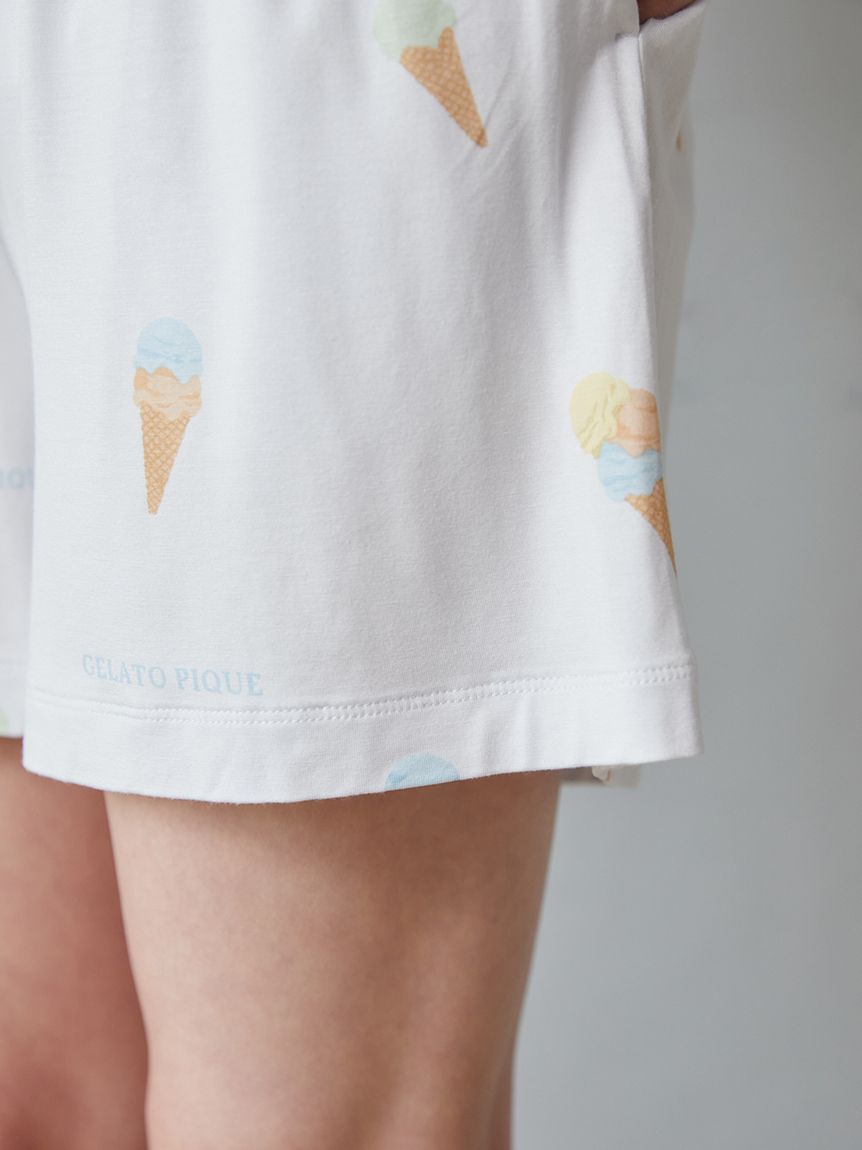 ジェラートピケ【接触冷感】プレイフルアイス柄Tシャツ ショートパンツセット ラッピング済み】【接触冷感】プレイフルアイス柄Tシャツ
