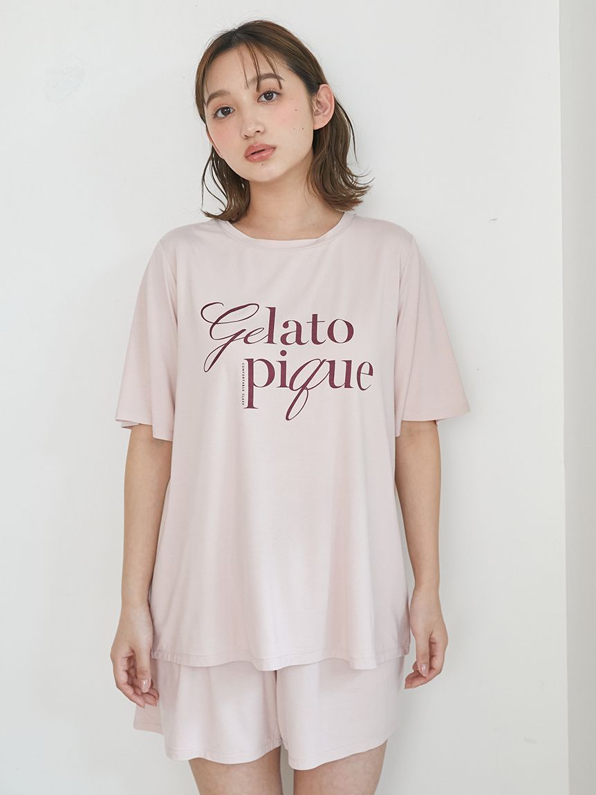 ラッピング済み】【接触冷感】レーヨンロゴTシャツ&ショート