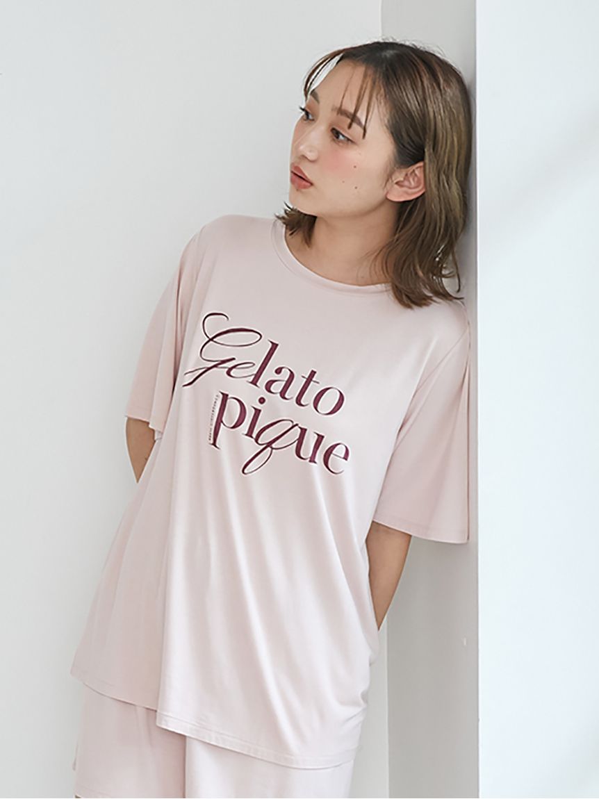 ラッピング済み】【接触冷感】レーヨンロゴTシャツ&ショート