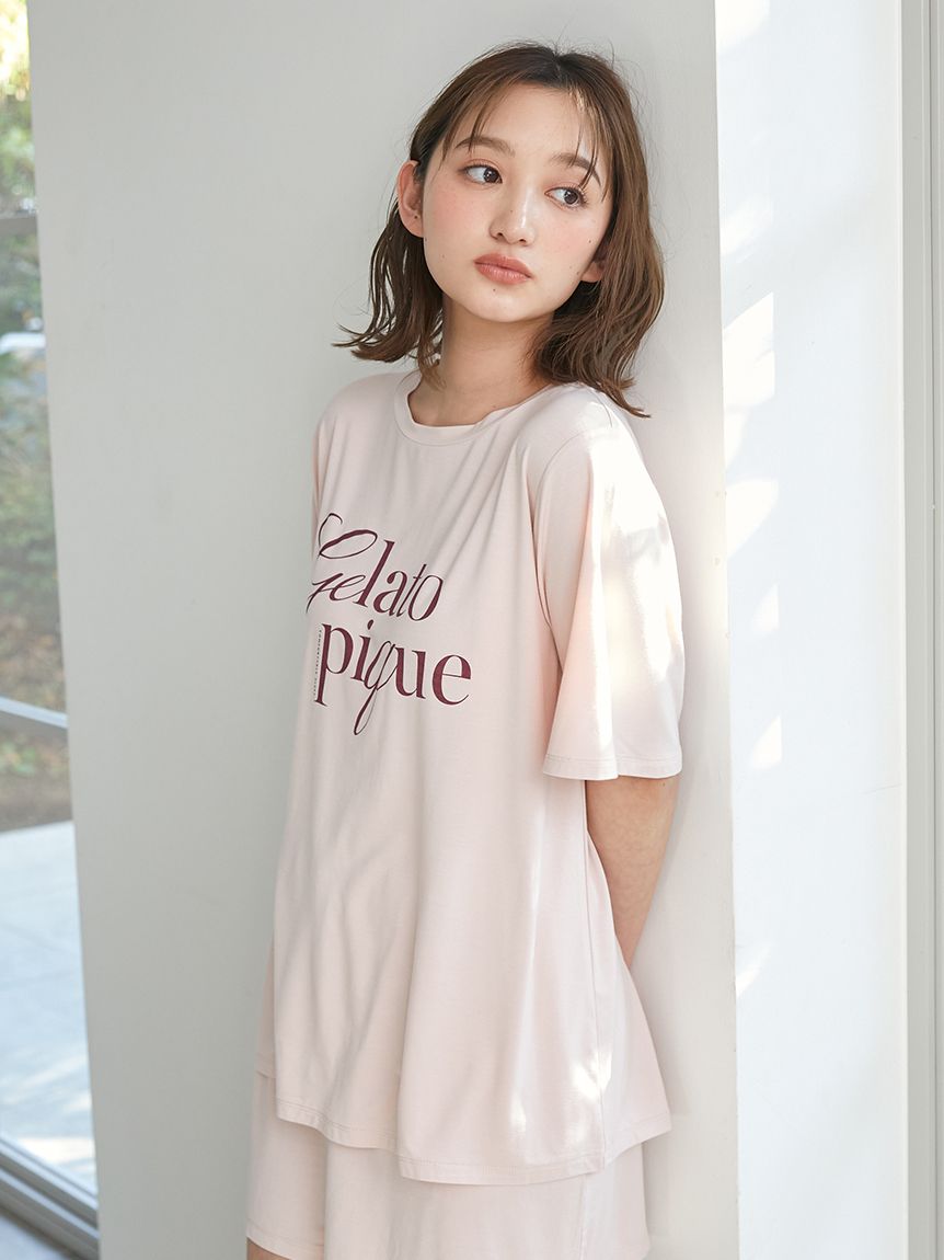 ラッピング済み】【接触冷感】レーヨンロゴTシャツ&ショート