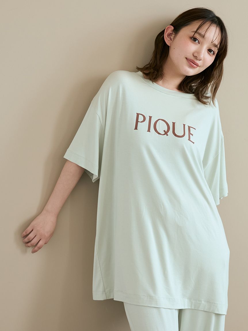 接触冷感 レーヨンロゴ セットアップ 新品未使用 ジェラートピケ 接触冷感】カラフルレーヨンロゴBIGTシャツ＆ショートパンツ