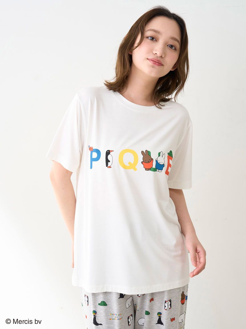 Dick Bruna 接触冷感ワンポイントTシャツ　ジェラートピケ　ミッフィー Dick Bruna】【接触冷感】ワンポイントTシャツ(カットソー・T