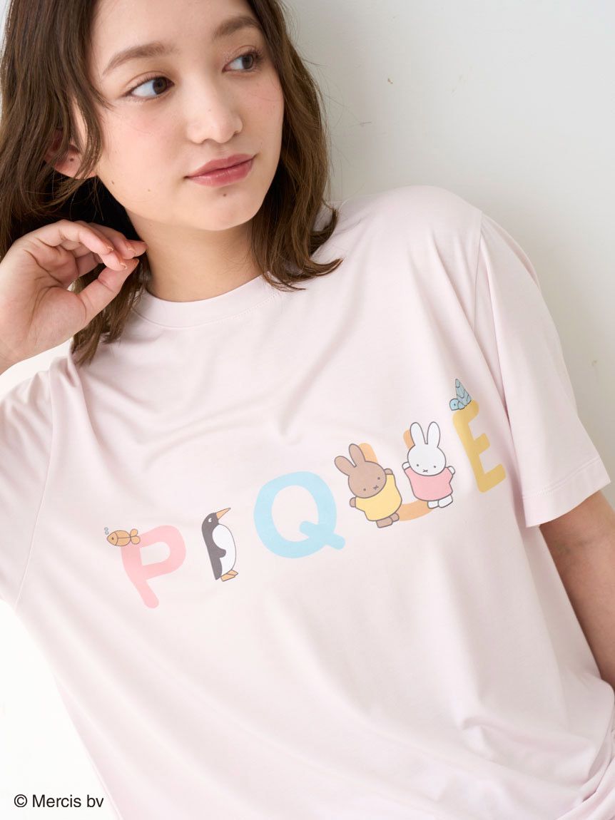 ジェラートピケ　接触冷感　ミッフィーワンポイントTシャツ Dick Bruna】【接触冷感】ワンポイントTシャツ(カットソー・T
