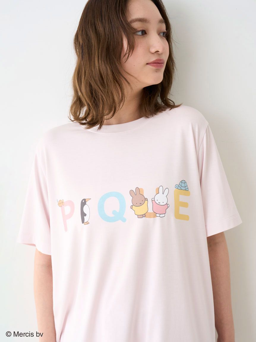 ジェラートピケ　接触冷感　Dick Bruna Tシャツ　ピンク　ミッフィー Dick Bruna】【接触冷感】ワンポイントTシャツ(カットソー・T