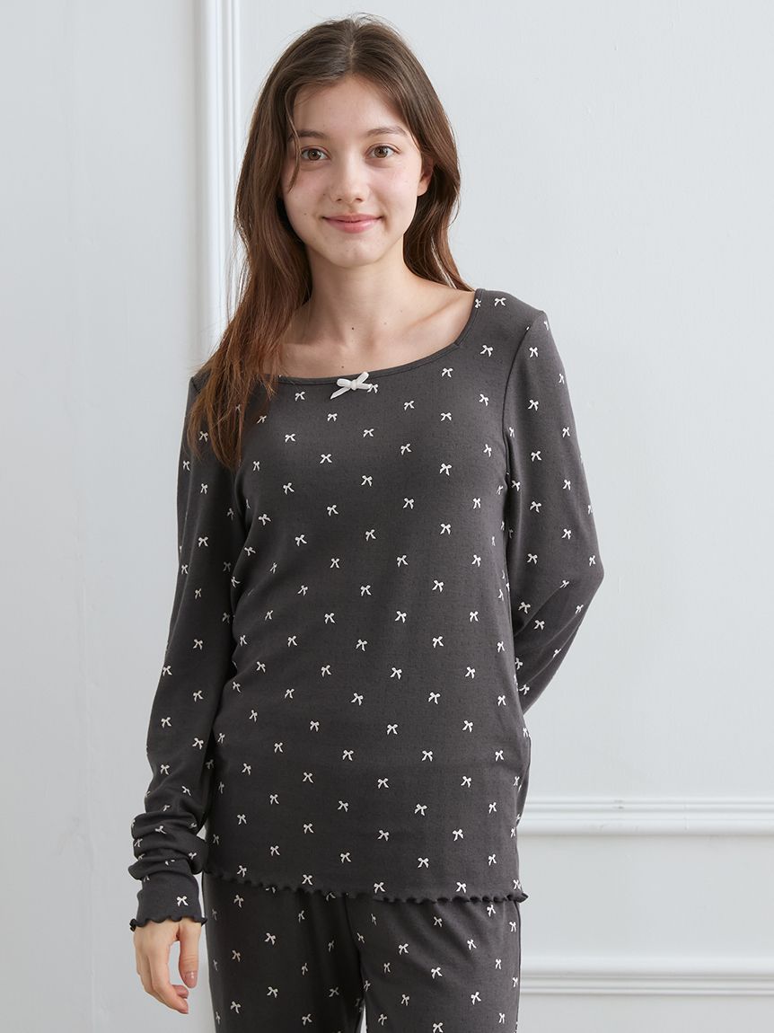 新品タグ ジェラートピケ リボンプルオーバー＆リボンショートパンツ 上下セット 新品タグ ジェラートピケ リボンプルオーバー＆リボンショート