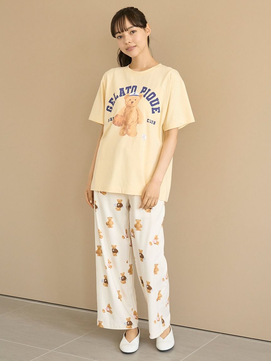 ジェラートピケ ベアワンポイントTシャツ くま 半袖 トップス 夏 スポーティーベアワンポイントTシャツ（Tシャツ/カットソー