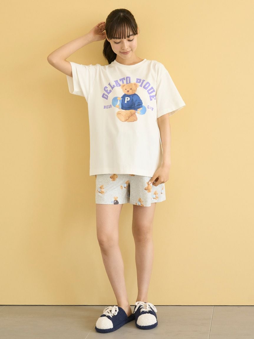 ジェラートピケ ベアワンポイントTシャツ くま 半袖 トップス 夏 スポーティーベアワンポイントTシャツ（Tシャツ/カットソー