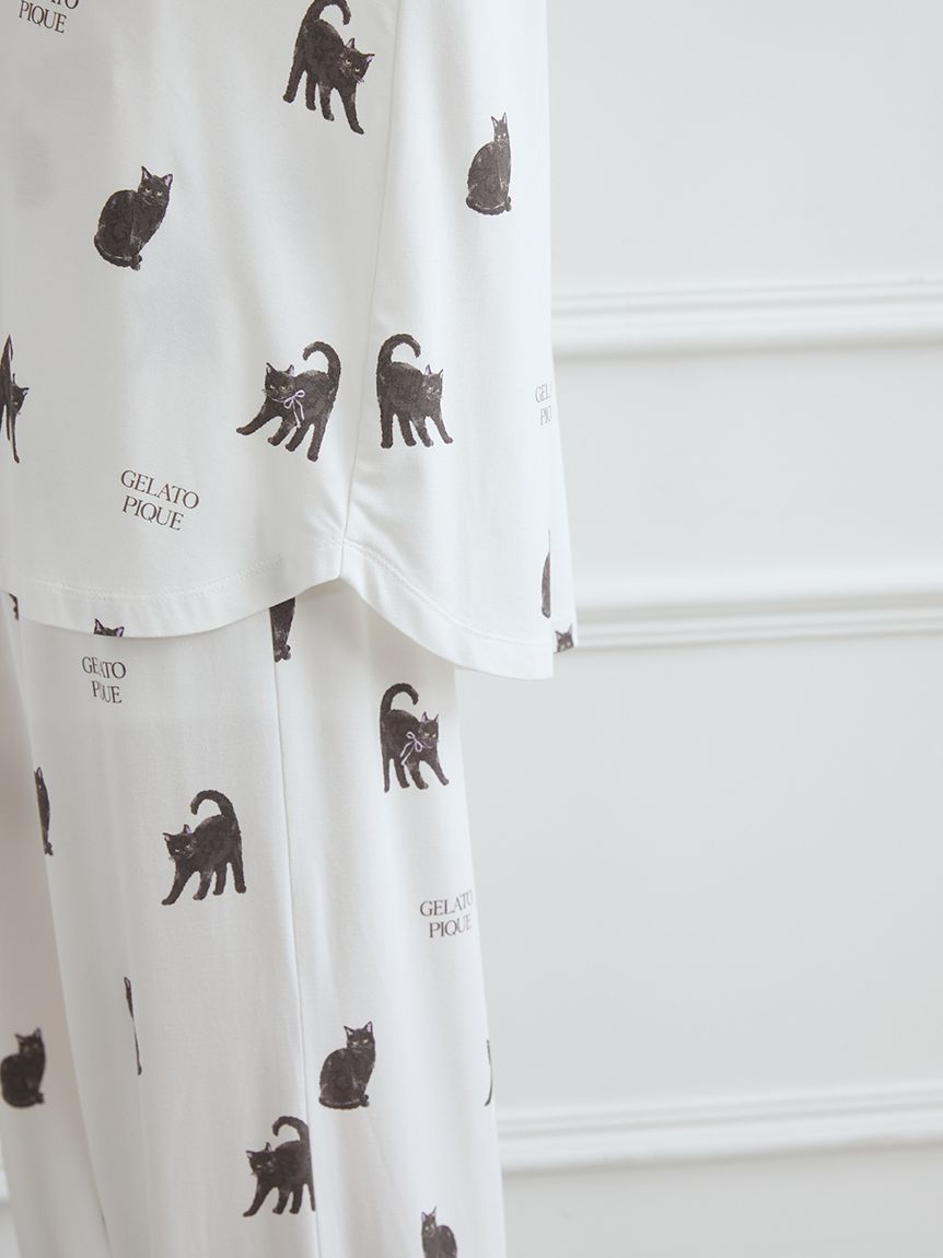 CAT総柄シャツ(シャツ)｜ルームウェア・パジャマ通販のgelatopique