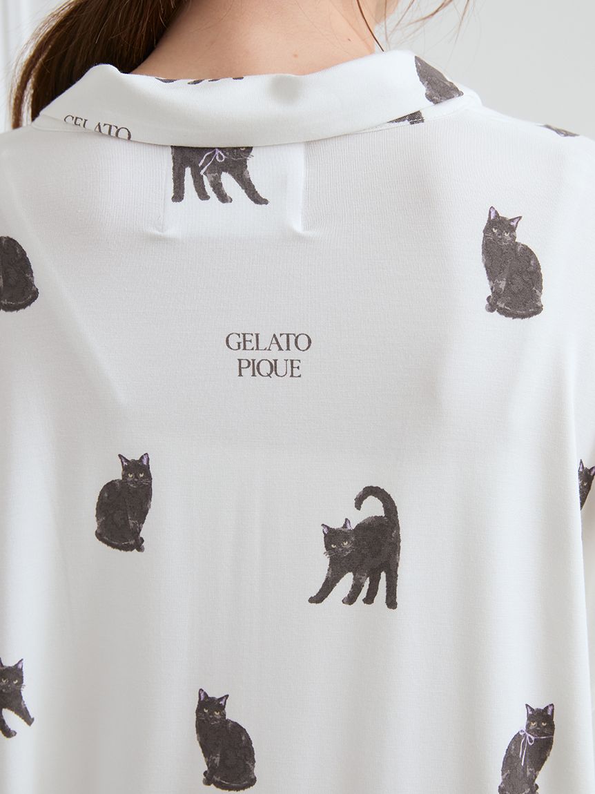 CAT総柄シャツ(シャツ)｜ルームウェア・パジャマ通販のgelatopique