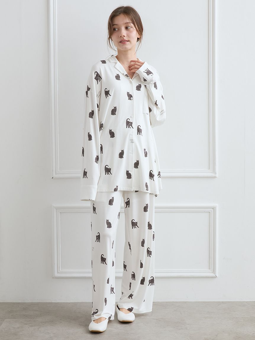 CAT総柄シャツ(シャツ)｜ルームウェア・パジャマ通販のgelatopique
