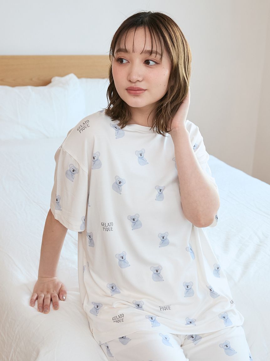 gelato pique ルームウェア　コアラ　セット 接触冷感】コアラ柄Tシャツ(カットソー・Tシャツ)｜ルームウェア