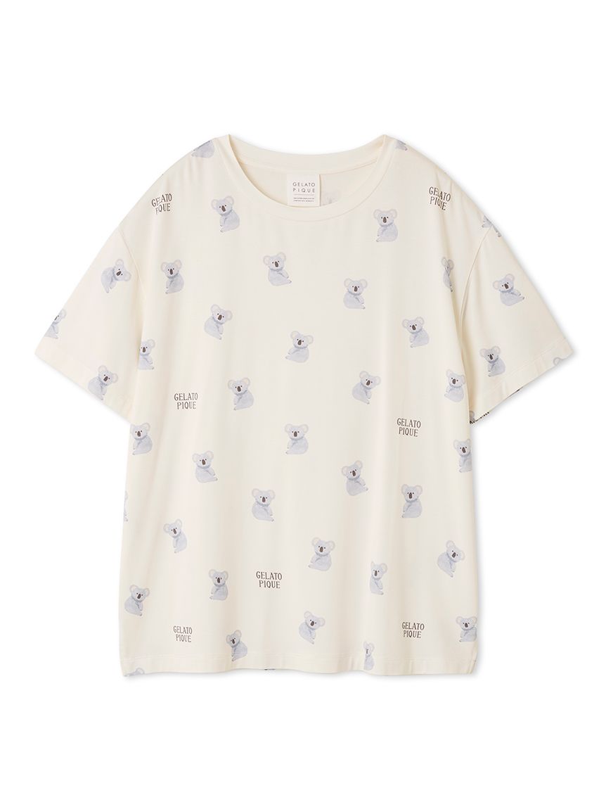 接触冷感】コアラ柄Tシャツ(カットソー・Tシャツ)｜ルームウェア