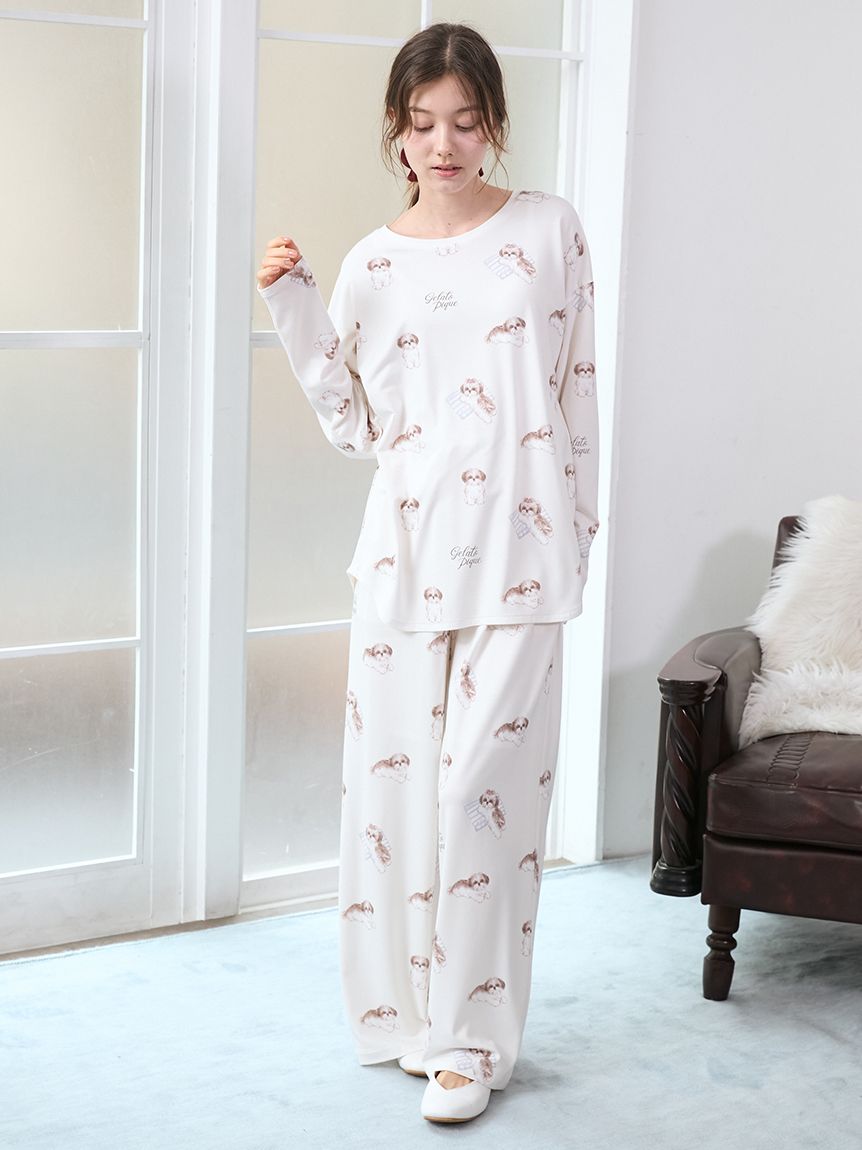 新品★TDR限定品★ルームウエアセット★ジェラートピケ★ダッフィー★長袖 東京ディズニーシー“すやすや眠る”ダッフィー＆フレンズグッズ
