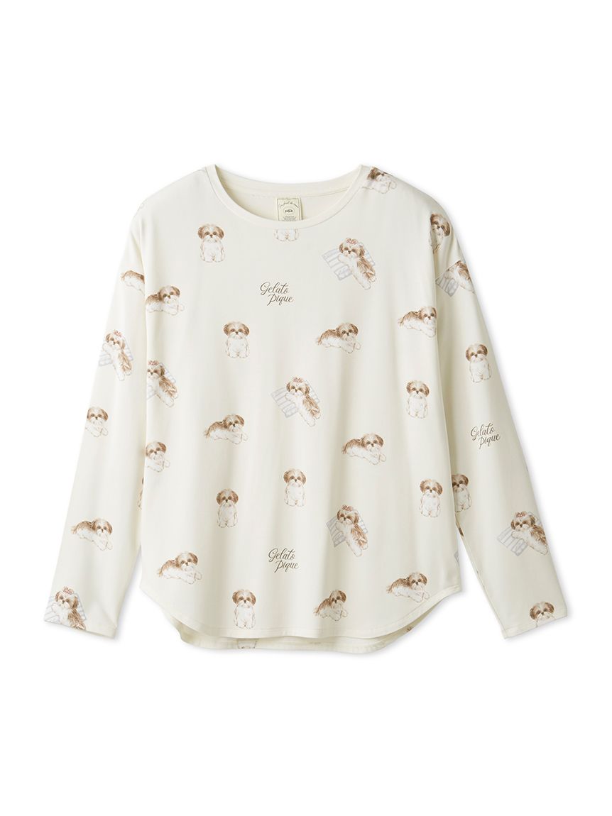 シーズー柄ロンT(カットソー・Tシャツ)｜ルームウェア・パジャマ