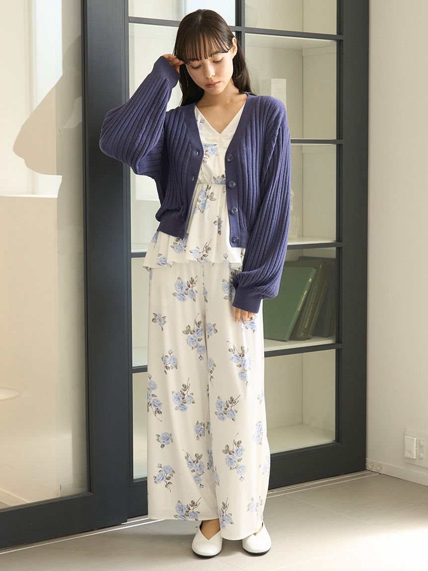 新品未使用 韓国 ソウル限定 ジェラートピケ カーディガン 花柄 ブルー imgrc0120169505.jpg