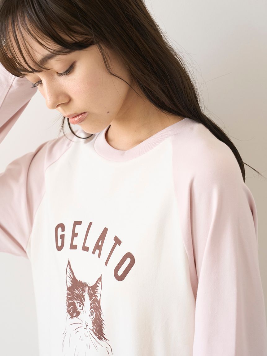 ワンポイントラグランロンT(カットソー・Tシャツ)｜ルームウェア