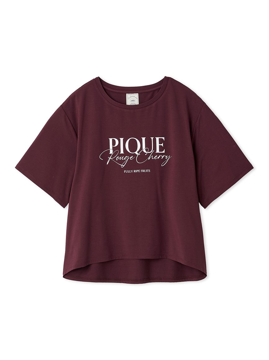 接触冷感】ルージュチェリーレーヨンロゴTシャツ(カットソー・T