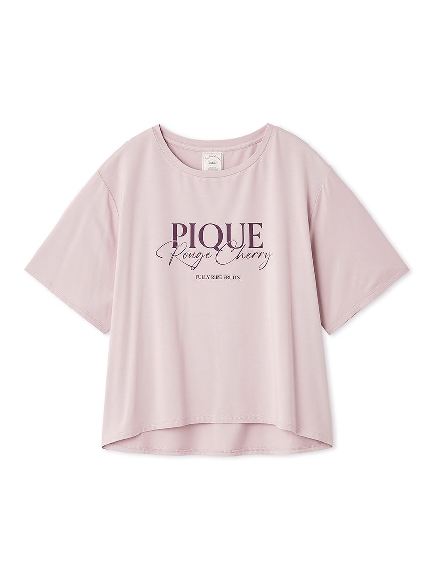 接触冷感】ルージュチェリーレーヨンロゴTシャツ&ロングパンツ上下セット gelato pique｜【接触冷感】ルージュチェリーレーヨンロゴT