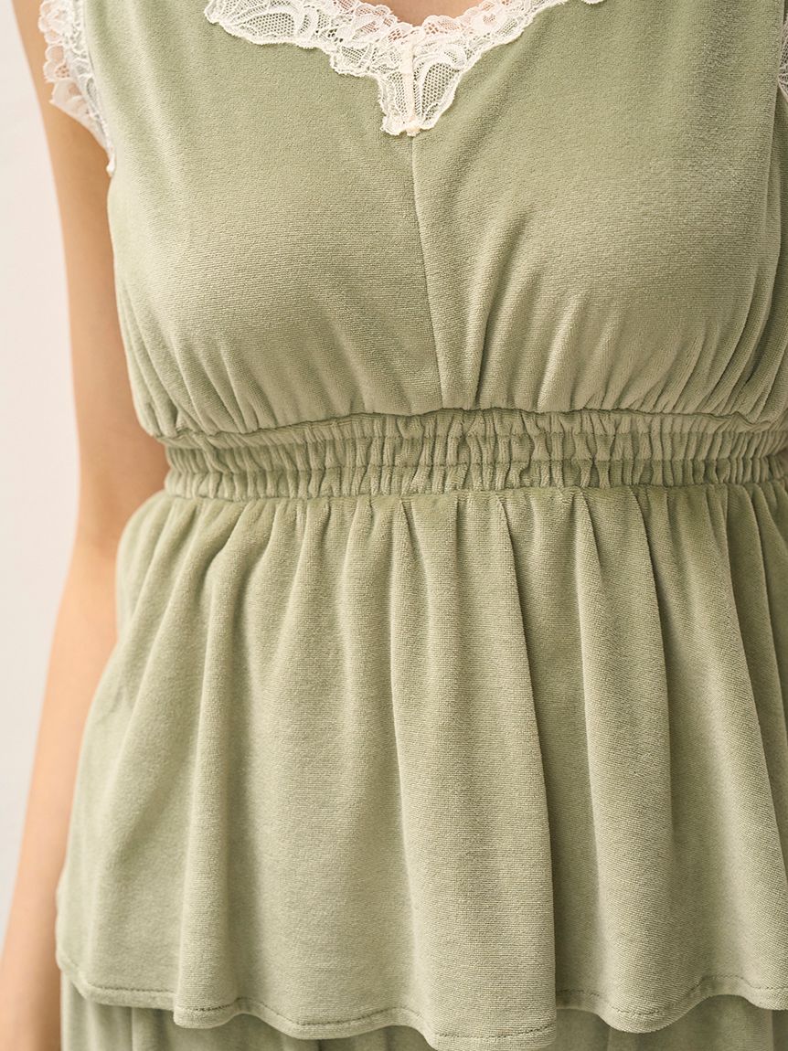 MUCHA】ベロア×レースカップインタンクトップ(キャミソール)｜ルーム