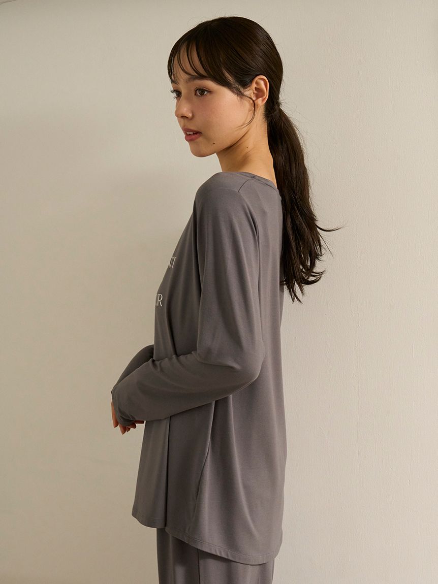 フェミニンレーヨンロゴロンT(カットソー・Tシャツ)｜ルーム