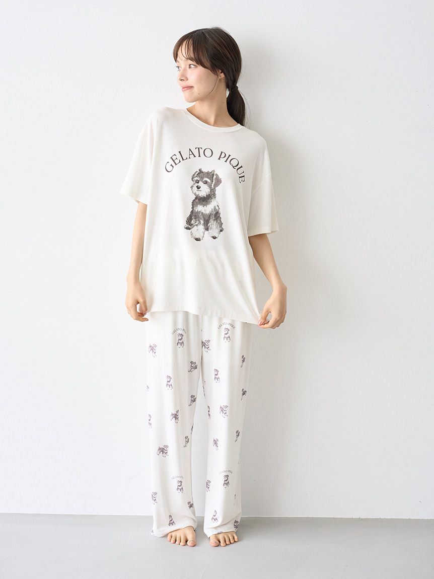 ジェラートピケ パジャマ【新品】 MASH SUMMER WEEK限定】シュナウザーワンポイントTシャツ