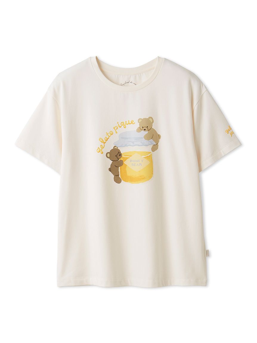 はちみつベア柄ワンポイントTシャツ(カットソー・Tシャツ