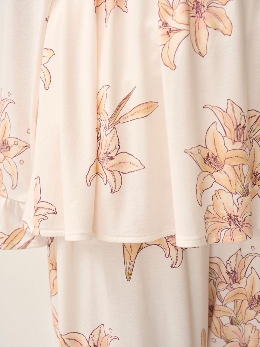 MUCHA】リリー柄カップインプルオーバー(カットソー・Tシャツ)｜ルーム