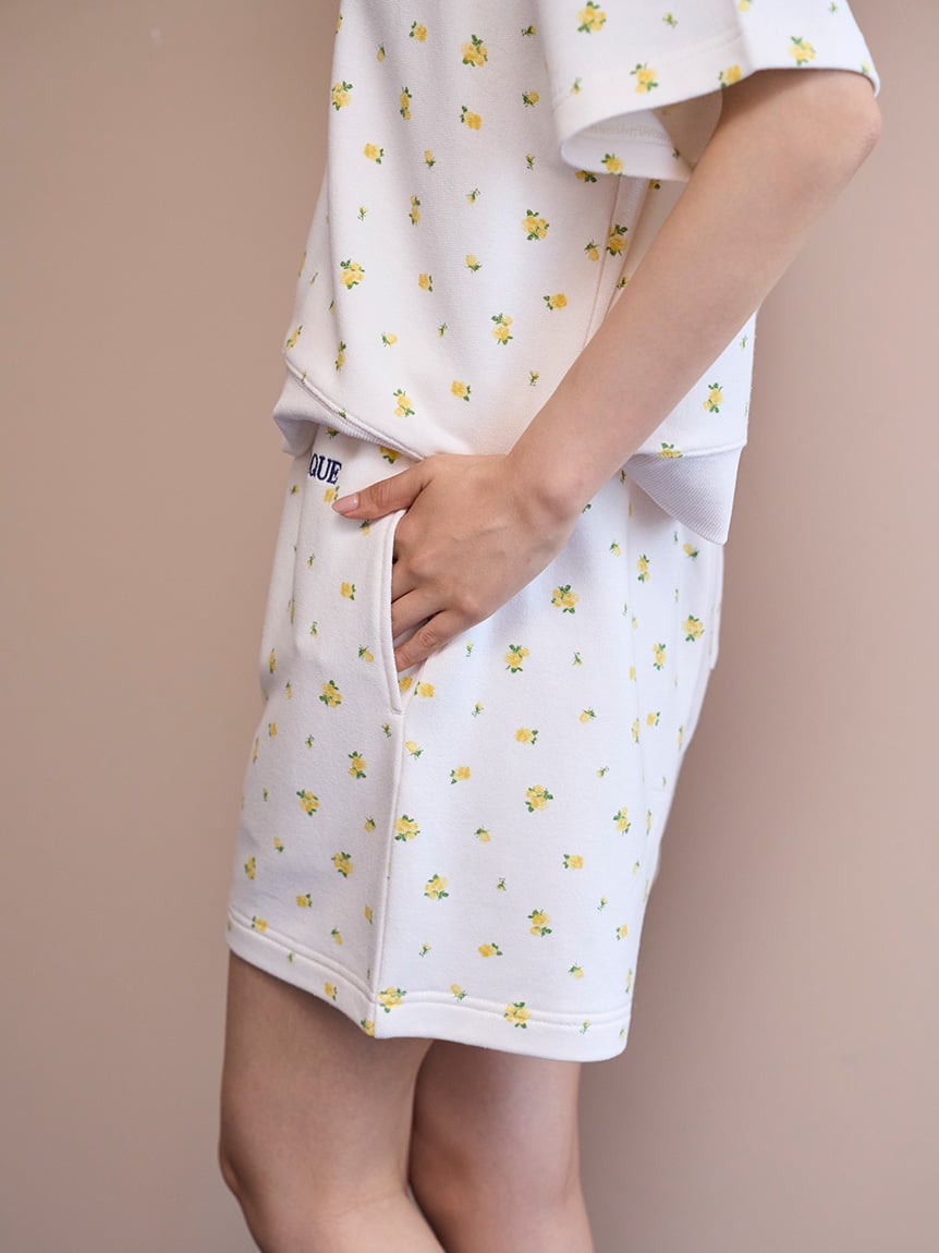 ジェラピケ♡梅雨♡夏♡花柄♡薄手セット♡パーカー♡ショーパン♡おうちデート♡モテ MASH SUMMER WEEK限定】小花柄裏毛プルオーバー＆ショートパンツ