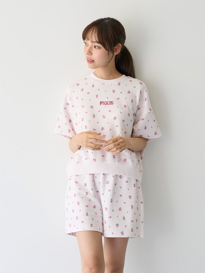 MASH SUMMER WEEK限定】小花柄裏毛プルオーバー＆ショートパンツ