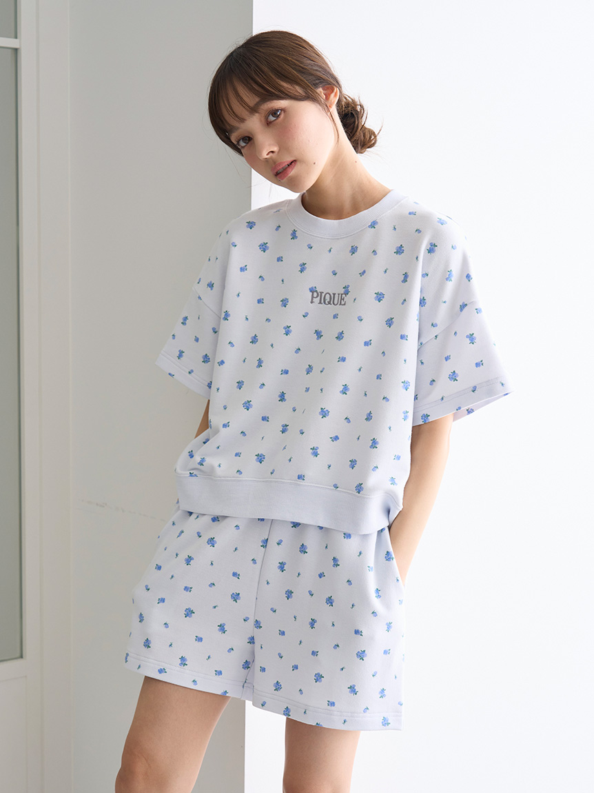 MASH SUMMER WEEK限定】小花柄裏毛プルオーバー＆ショートパンツ