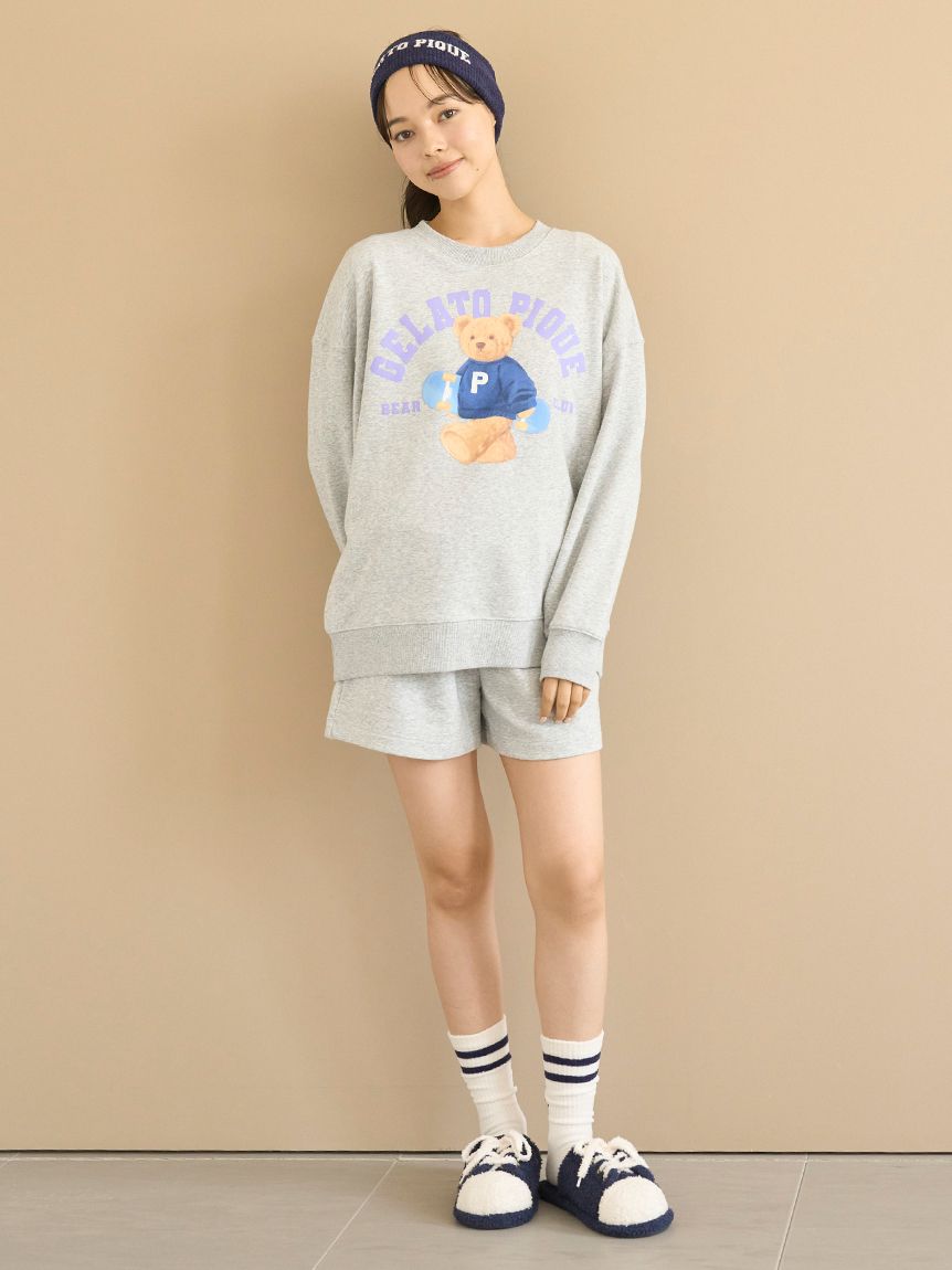 gelato pique 裏毛プルオーバー 裏毛ショートパンツ セットアップ gelato pique｜【ONLINE限定】スポーティーベア裏毛プルオーバー