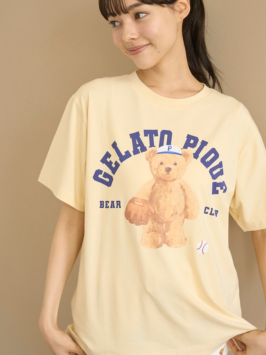 【即納】新品未使用 ベアワンポイントTシャツ&ベア柄ロングパンツSETネイビー PIQ0125M0168_zo_a116.jpg
