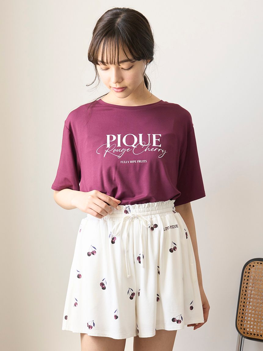 ONLINE限定】ルージュチェリーレーヨンロゴTシャツ＆ショート
